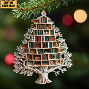 Personalized Christmas Book Tree Ornament, Book Lover Gift, Bookworm Gifts,  Christmas Gift