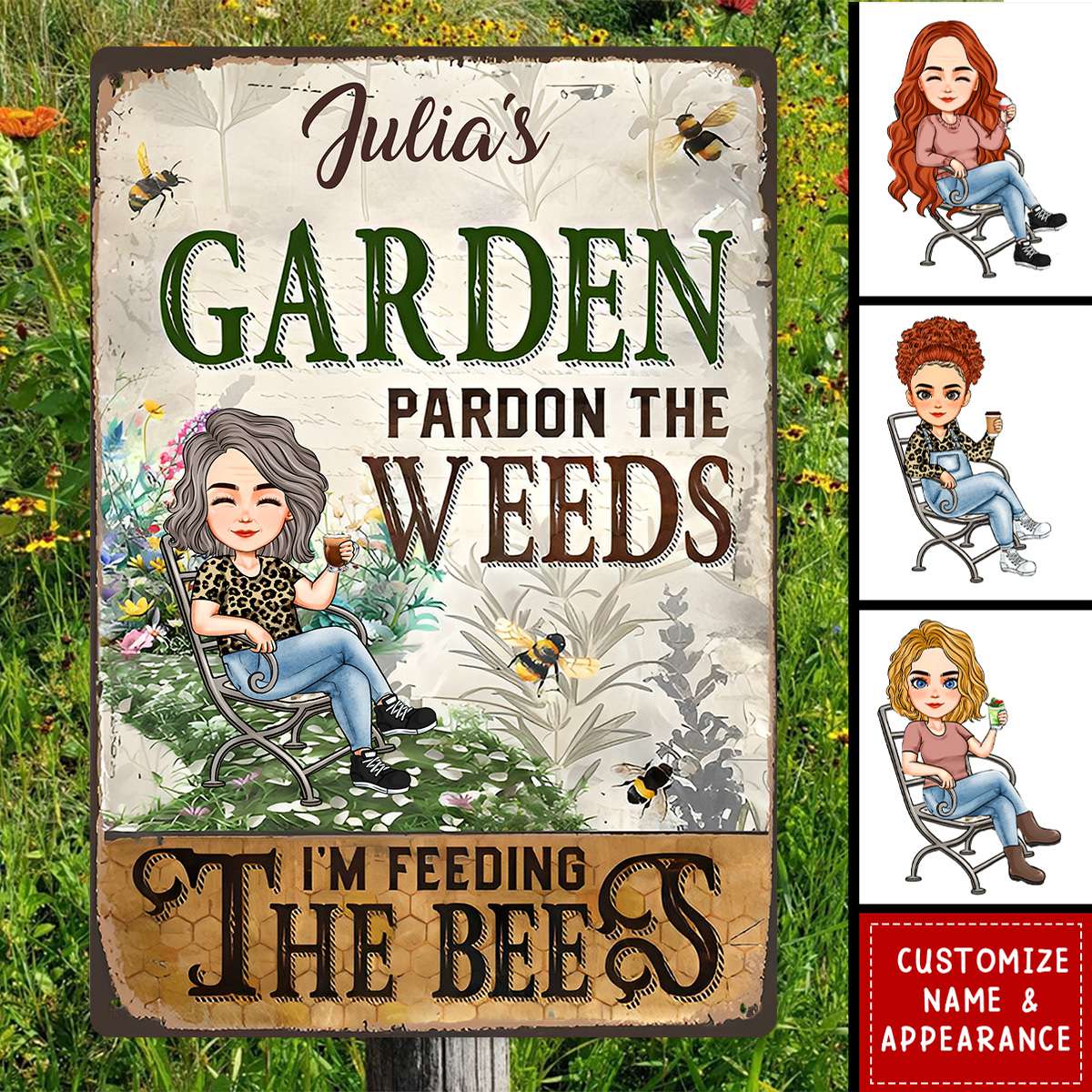 I'm Feeding The Bees - Personalized Metal Sign