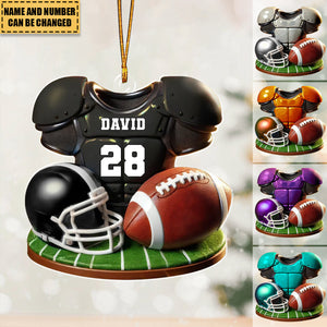 Football Jersey Uniform Personalized Acrylic Ornament - Christmas  Gift For Him, Son, Boyfriend