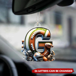 Custom Alphabet Letter Gifts For Sport Lover Car Ornament