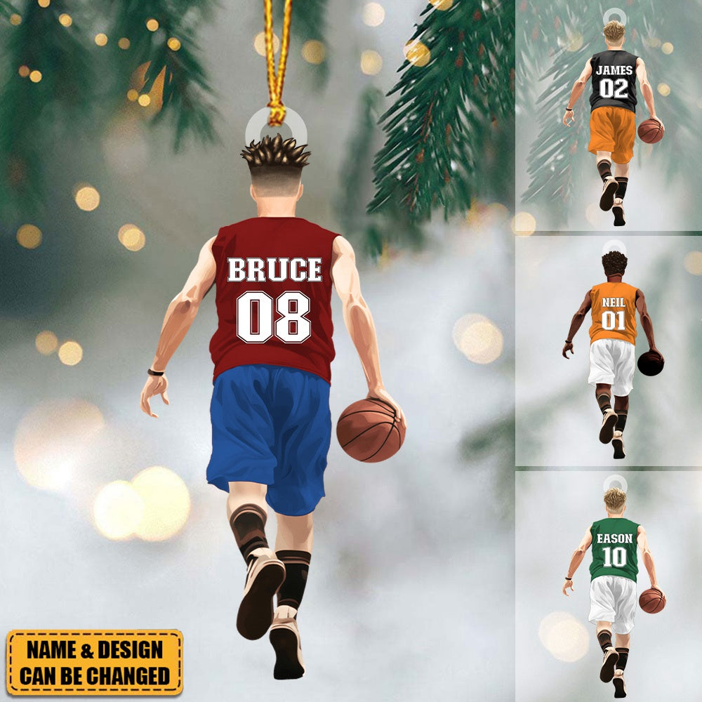 Basketball Shape - Personalized Christmas Ornament