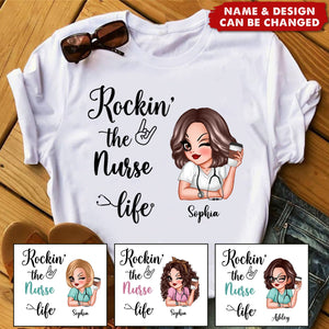 Rockin' The Nurse Life Personalized T-Shirt