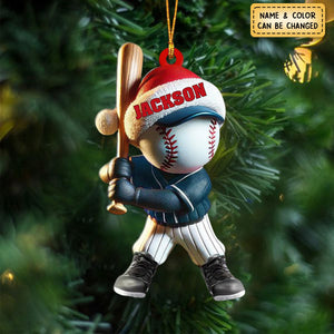 Personalized Christmas Baseball Shaped Ornament