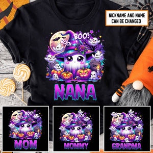 Grandma Ghost Boo! Enter Kid Names Personalized T-shirt