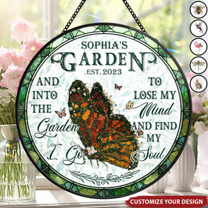 And Find My Soul Garden Floral Art - Personalized Stained Glass Window Hanging Suncatcher