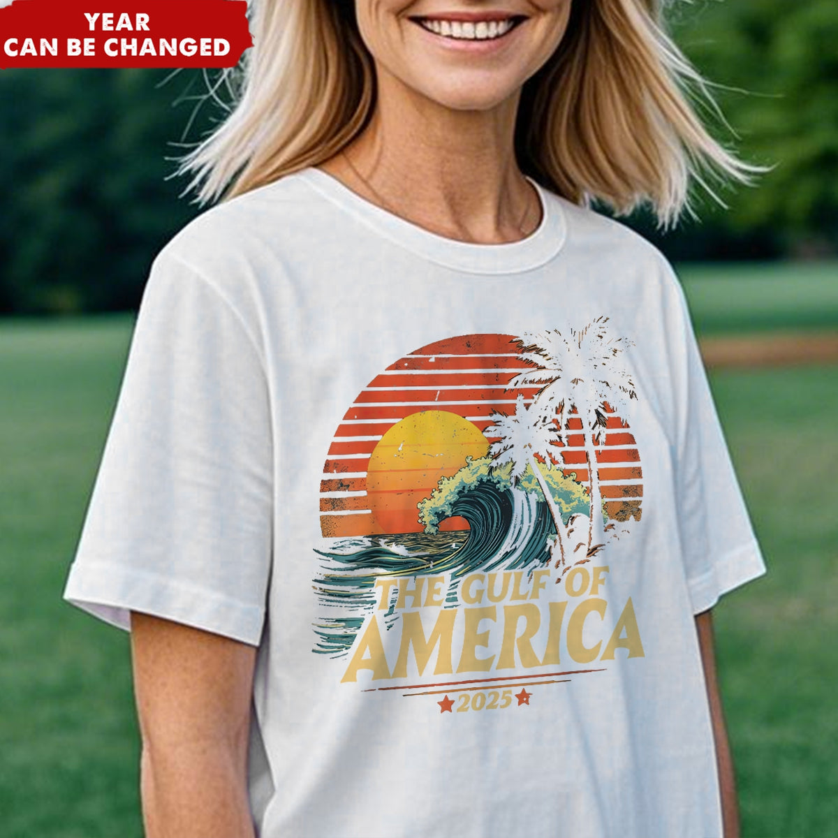 Gulf Of America Est. 2025 Gulf of Mexico American Flag Personalized T-Shirt