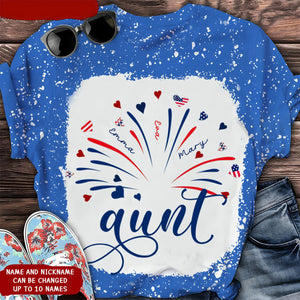 Firework America Flag Grandma And Kids Personalized 3D T-Shirt