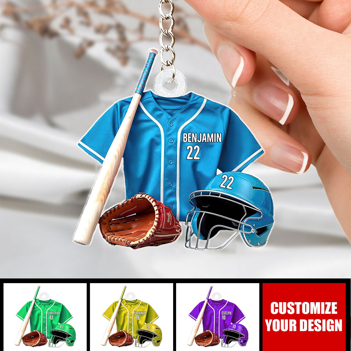 Baseball Uniform - Personalized Acrylic Keychain, Gift For Baseball Player