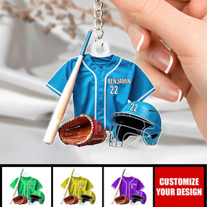 Baseball Uniform - Personalized Acrylic Keychain, Gift For Baseball Player