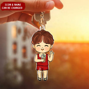 Family Doll Summer Vacation - Personalized Acrylic Keychain - Gift For Family