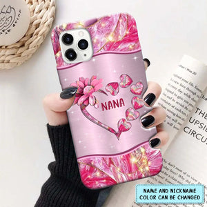 Sunflower Grandma Nana Mom Loads Of Sweet Heart Kids, Multi Colors Personalized Phonecase