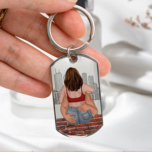 Drive Safe - Couples Personalized Engraved Stainless Steel Keychain