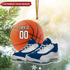 Personalized Basketball Shoes And Ball Ornament - Gift For Basketball Players