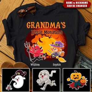 Grandma's Little Monsters - Personalized Custom T-Shirt - Halloween Gift for Grandma