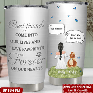 The Moment Your Heart Stopped Mine Changed Forever - Personalized Memorial Dog Cat Tumbler