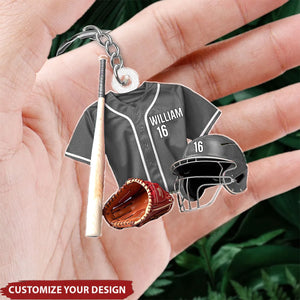 Baseball Uniform - Personalized Acrylic Keychain, Gift For Baseball Player