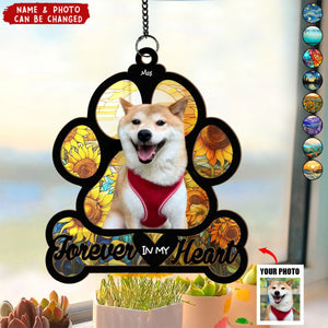 Forever In My Heart - Personalized Photo Window Hanging Suncatcher Ornament