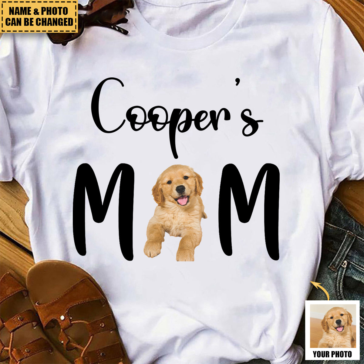 Dog Mom, Cat Mom Upload Image - Gift For Dog Lovers, Personalized T-Shirt