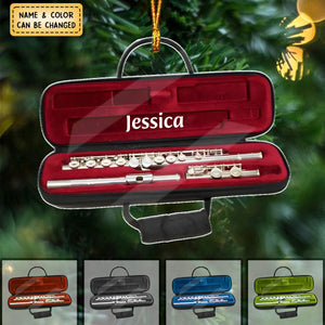 Flute Personalized Acrylic Christmas Ornament, Gift For Flute Players