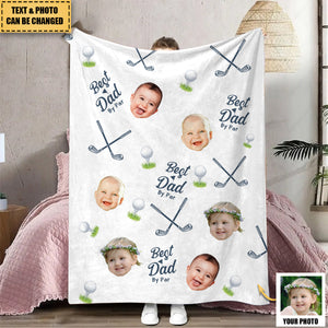 Best Dad By Par - Personalized Photo Blanket