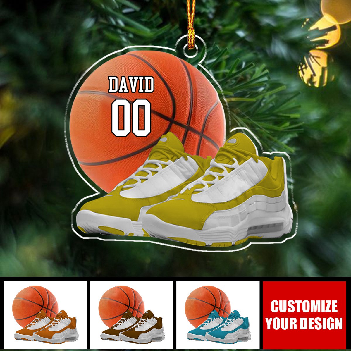 Personalized Basketball Shoes And Ball Ornament - Gift For Basketball Players