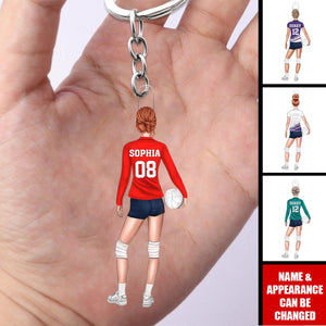 Volleyball Girl Keychain Personalized Gift for Sport Lover