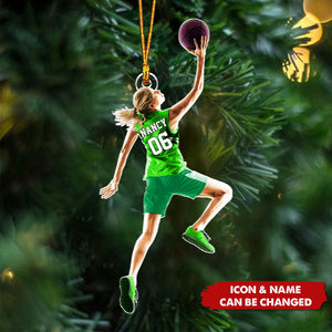 Personalized Basketball Girl Shaped Ornament - Gift For Basketball Lovers, Sport Lovers