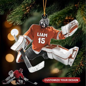 Hockey Goalie - Personalized Acrylic Christmas Ornament, Gift for Hockey Fans and Players