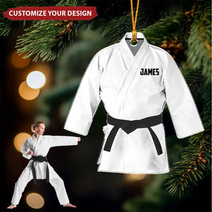 Karate Belt - Personalized Acrylic Christmas Ornament, Gift For Karate Practitioner