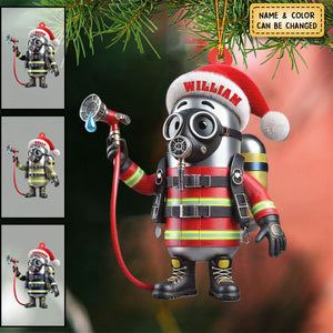 Personalized Firefighter Christmas Ornament – Cute Gift For Firefighter