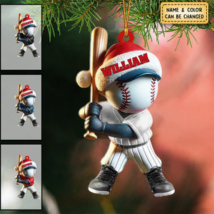 Personalized Christmas Baseball Shaped Ornament