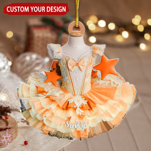 Ballet Dress Personalized Christmas Ornament, Gift For Ballet Lover