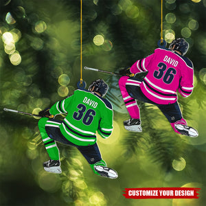 Personalized Hockey Player Christmas Ornament 2024, Hockey Players Keepsake