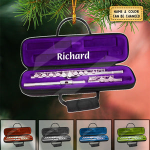 Flute Personalized Acrylic Christmas Ornament, Gift For Flute Players