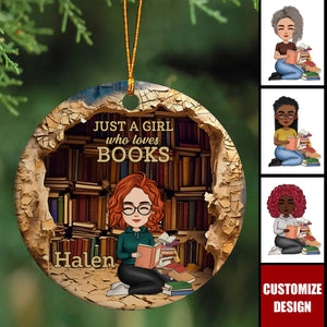 Where Books Are, Magic Happens - Personalized Ceramic Ornament - Christmas Gift For Book Lovers