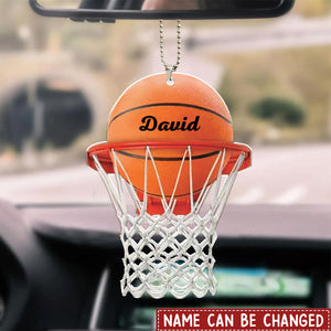 Personalized Basketball Car Ornament, Custom name Ornament , Gift for Basketball player