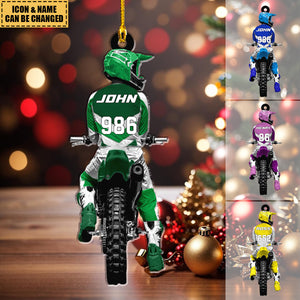 Motocross Racing Christmas Personalized Ornament - Gift For Motocross Racer, Motocross Lovers