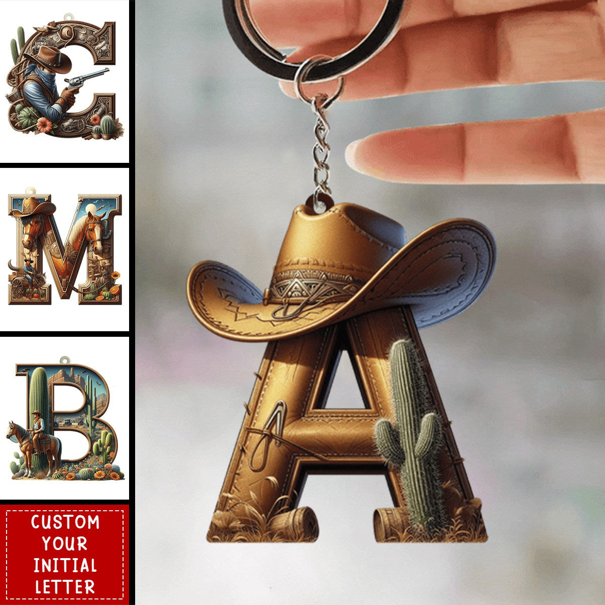 Western Letters - Personalized Keychain