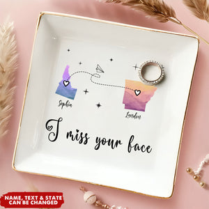 Always Close At Heart Custom Multiple States - Personalized Jewelry Dish