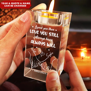 From Our First Kiss Till Our Last Breath - Personalized Crystal Candle Holder