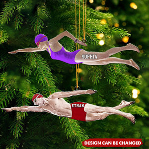 Personalized Male/Female Swimmer Ornament For Swimming Lovers