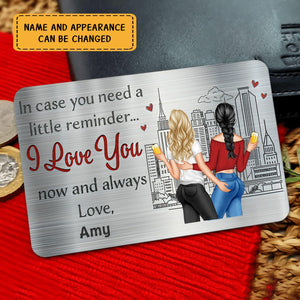 In Case You Need A Little Reminder Backside - Gift For Couples - Personalized Stainless Steel Card