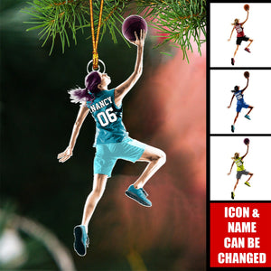 Personalized Basketball Girl Shaped Ornament - Gift For Basketball Lovers, Sport Lovers