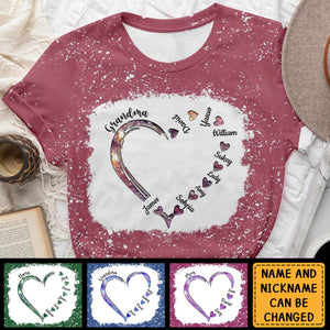 Personalized Grandma Hearts T-shirt - Family Best Gifts For Grandma Mom