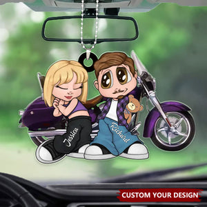 Y2K Couple Motorcycle Personalized Ornament