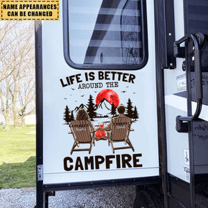 Life Is Better Around A Campfire - Personalized RV Decal