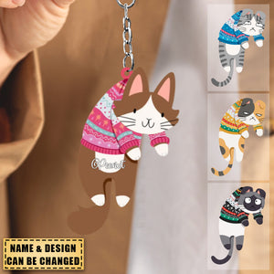 Hanging Cats - Personalized Acrylic Keychain