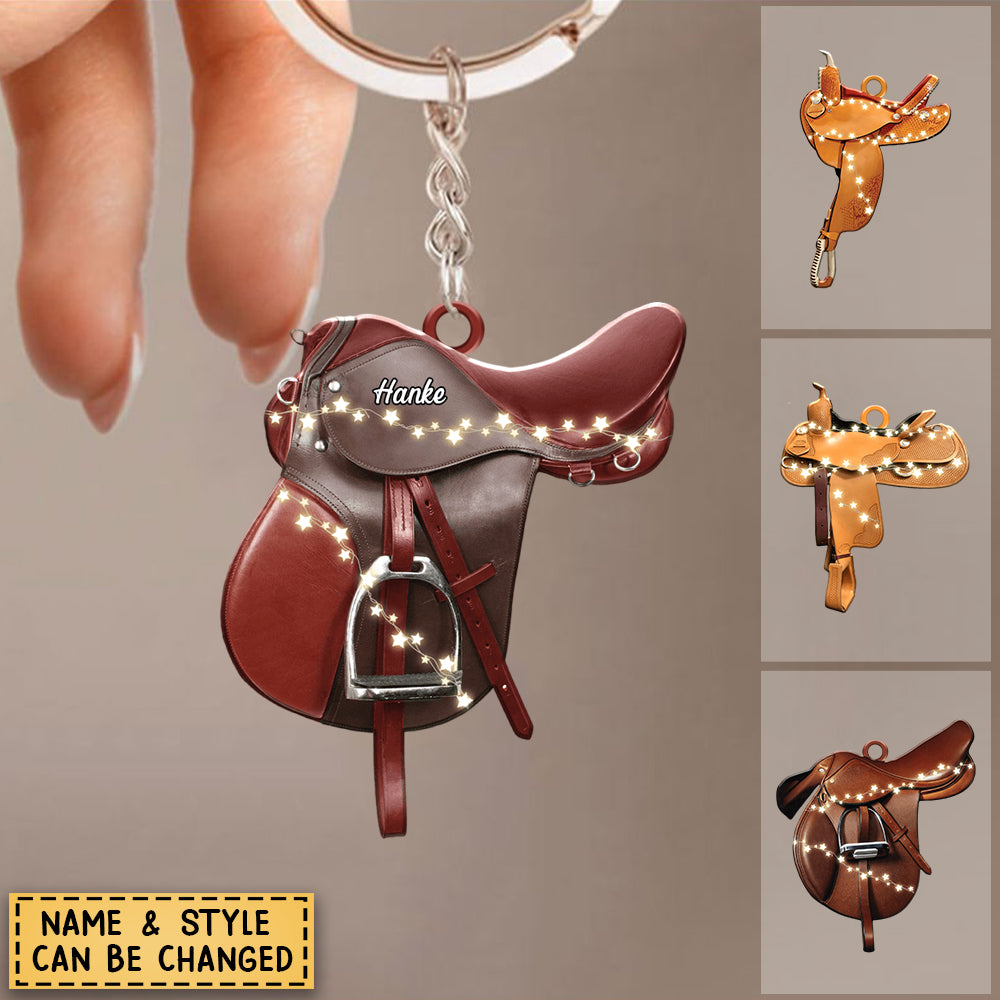 Horse Lovers - Horse Saddle For Riding Horse - Personalized  Keychain