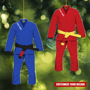 Personalized Jiu Jitsu Uniform Ornament, Belt Jiu Jitsu Christmas Ornament