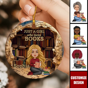 Where Books Are, Magic Happens - Personalized Ceramic Ornament - Christmas Gift For Book Lovers